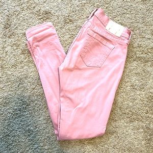 True Religion pink skinny jeans, size 28